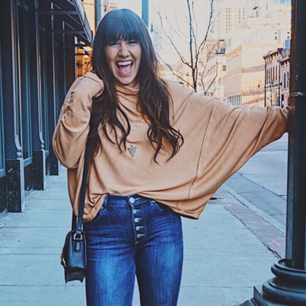 Free People Mock Neck Top